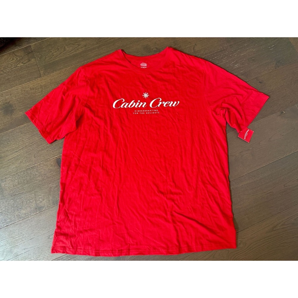 Wondershop Men's Cabin Crew Hiberrrnating For The Holidays T-Shirt Red 3XL Tall